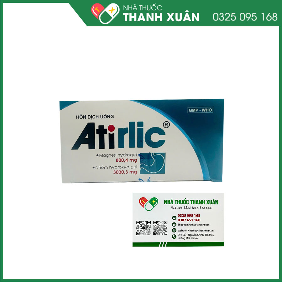 Atirlic giúp trung hòa axit dạ dày, dùng trong trường hợp loét dạ dày-tá tràng, trào ngược dạ dày-thực quản